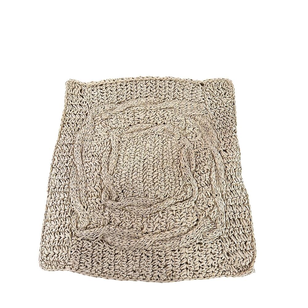 Pottery Barn Lattice Paper Knit Crochet Square Pillow Cover Yellow/Cream - Picture 2 of 5